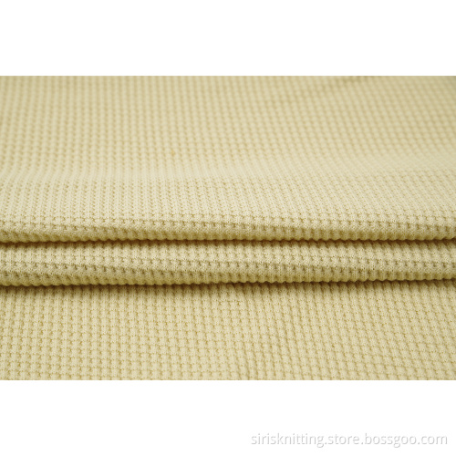 Plaid Knit Waffle Fabric CVC Cotton Double Brushed